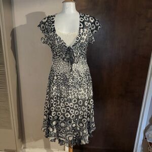 KOMAROV Women's Crinkle  Fit & Flare  Dress Sz XL Ethereal Feminine Elegant